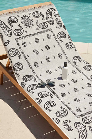 Grey Retro 100% Cotton Beach Towel 70x140 cm