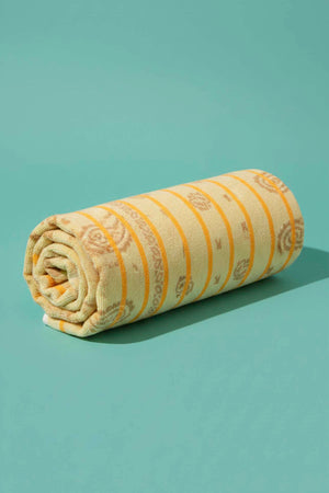 Yellow Retro 100% Cotton Beach Towel 70x140 cm
