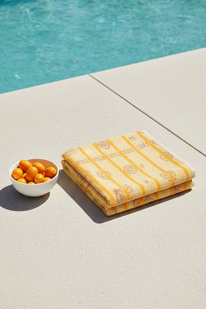 Yellow Retro 100% Cotton Beach Towel 70x140 cm