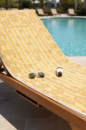 Yellow Retro 100% Cotton Beach Towel 70x140 cm