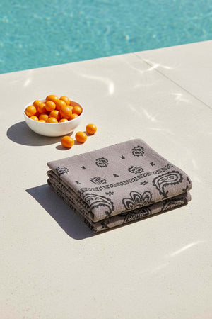 Anthracite Retro 100% Cotton Beach Towel 70x140 cm