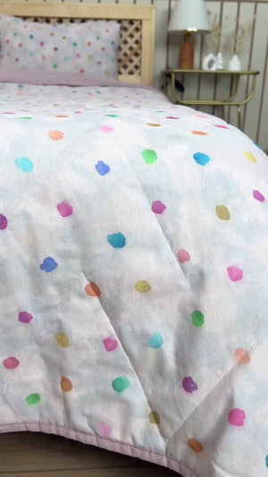 Bonny Polycotton Quilted Throw/Multi-Purpose Bedspread – Double Size, Breathable, Single Piece, 200x200 cm