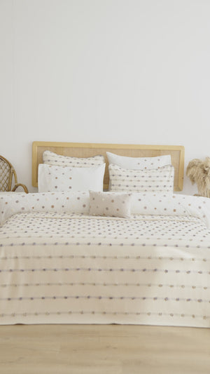Harmony Cream Embroidered 4-Piece Bridal Quilt Set – Polycotton Bedspread & Shams, Queen Size