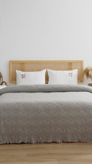 Felix Stone Double Size 100% Cotton Bedspread Set – 4 Pieces