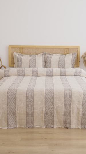 Serena Cappuccino 3-Piece Multi-Use Bedspread Set – 100% Cotton, Quilt/Coverlet & Shams, Queen/King Size