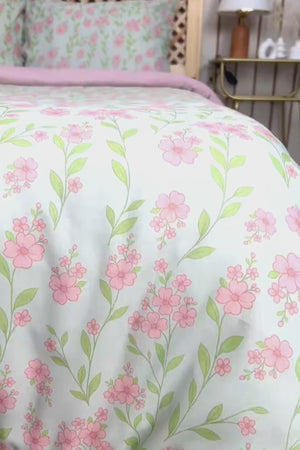 Sara Polycotton Single Duvet Cover Set – Zipper Closure, 2-Piece, 160x215 cm