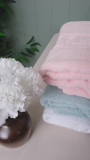Pastel Greek 6-Piece 100% Cotton Hand Towel Set – 50×90 cm