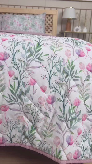 Cherie Polycotton Quilted Throw/Multi-Purpose Bedspread – Double Size, Breathable, Single Piece, 200x200 cm