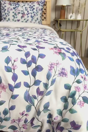 Sardunya Patterned Double Duvet Cover Set, Cotton
