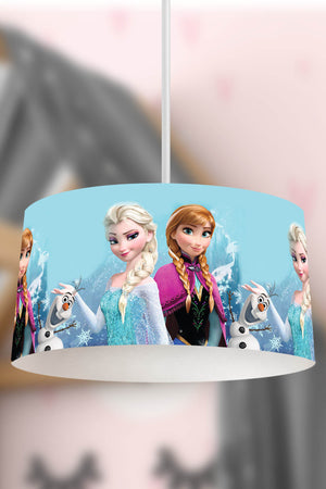 Elsa Themed Children's Room Pendant Lamp - 30cm Decorative Hanging Light with Adjustable Cable - Non-Toxic Water-Based Print