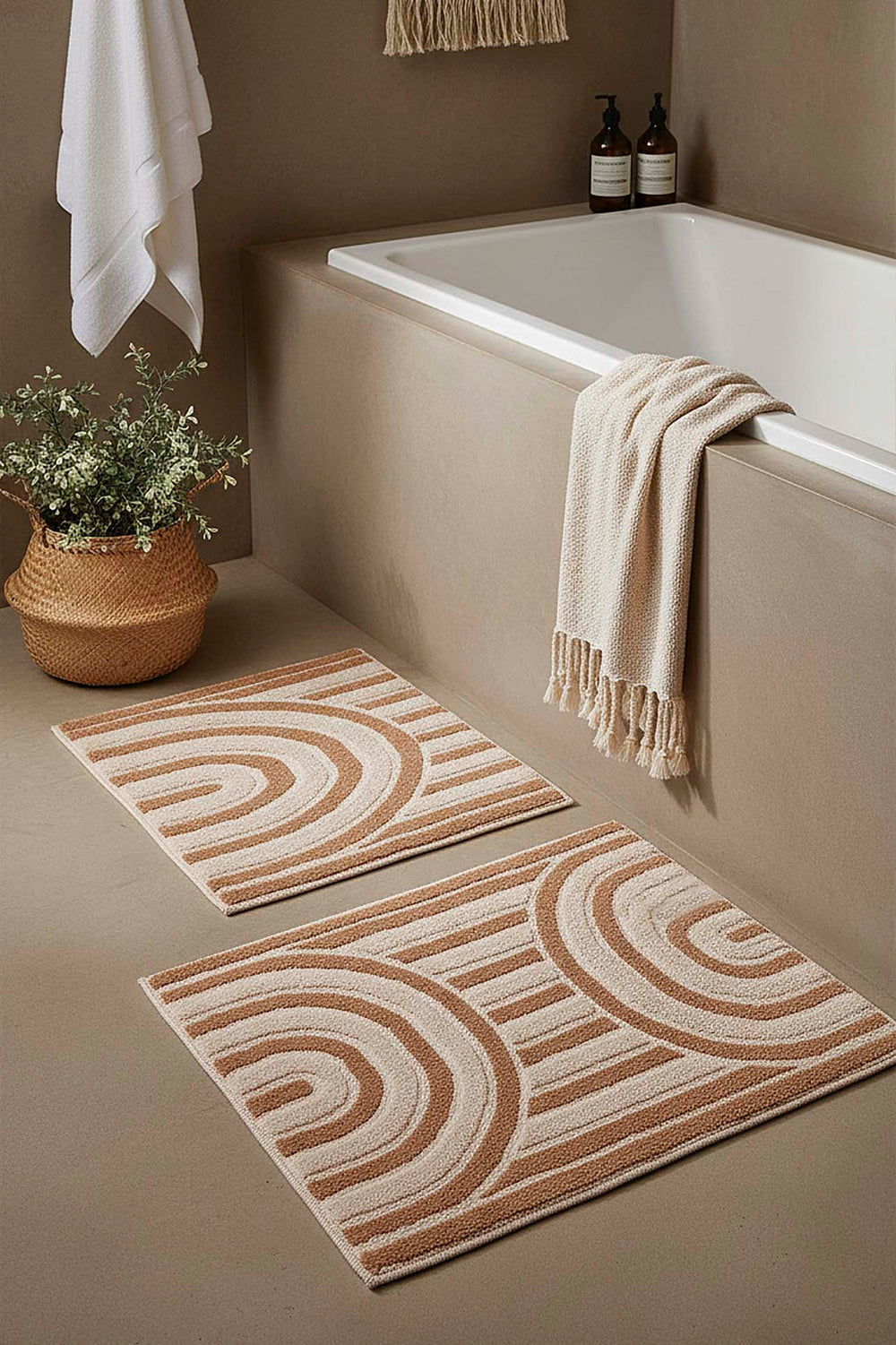 Bohemian Pattern 2-Piece Bathroom Toilet Mat Set