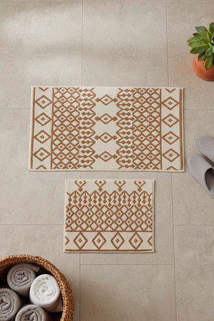 Ethnic Pattern 2-Piece Bathroom Toilet Mat Set