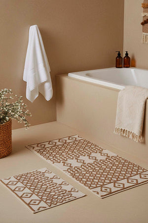 Ethnic Pattern 2-Piece Bathroom Toilet Mat Set