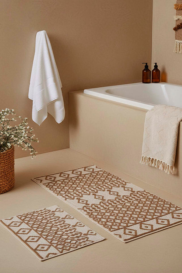 Ethnic Pattern 2-Piece Bathroom Toilet Mat Set