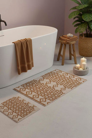 Ethnic Pattern 2-Piece Bathroom Toilet Mat Set