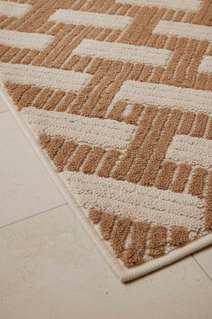 Striped Rustic 2-Piece Bathroom Toilet Mat Set