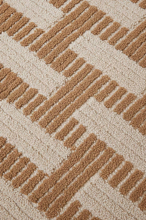 Striped Rustic 2-Piece Bathroom Toilet Mat Set