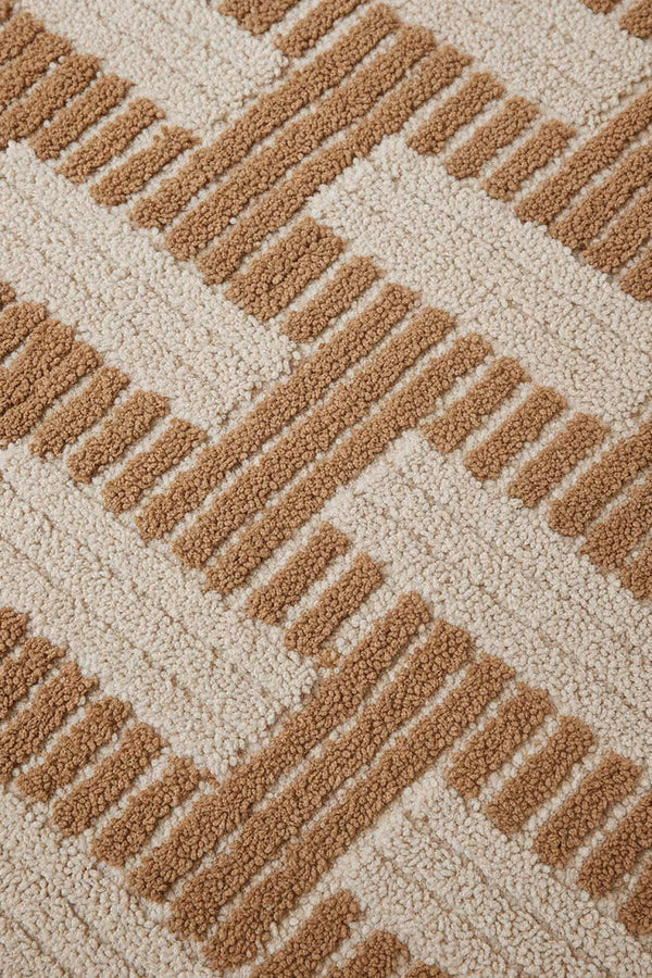 Striped Rustic 2-Piece Bathroom Toilet Mat Set
