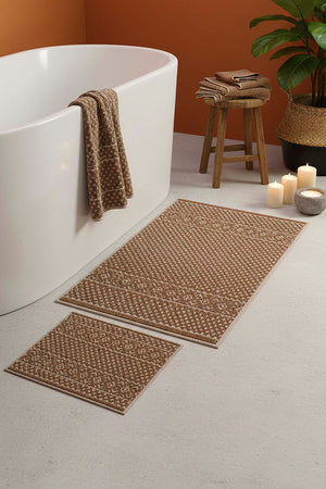Scandinavian Pattern 2-Piece Bathroom Toilet Mat Set