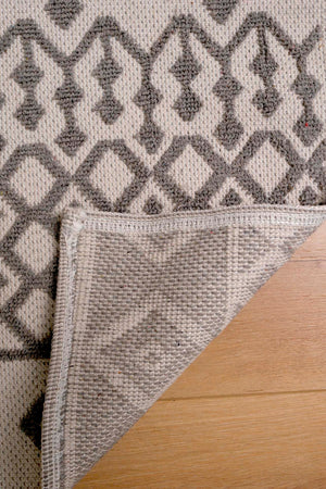 Grey Ethnic Pattern 2-Piece Bathroom Toilet Mat Set