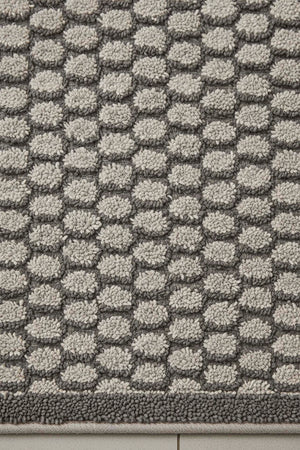 Honeycomb Pattern 2-Piece Bathroom Toilet Mat Set