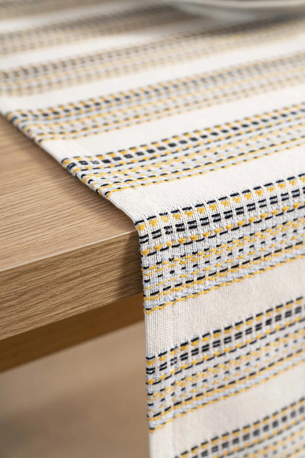 Ruffle Fringed Cotton Raw Linen Runner – 50x130 cm