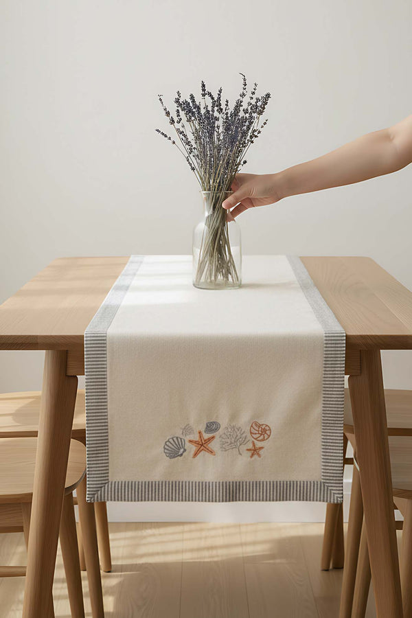 Marine Embroidered Runner 50x130 cm