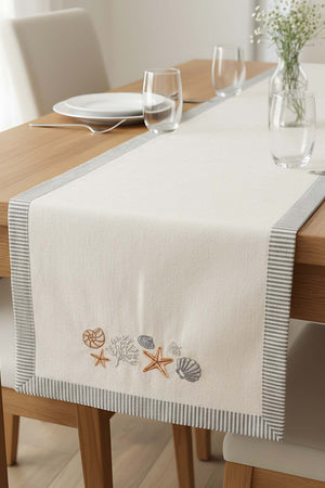 Marine Embroidered Runner 50x130 cm