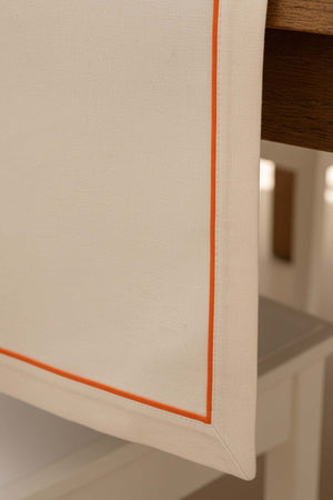 Cream Runner with Orange Trim, 50x130 cm
