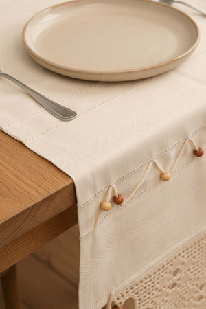 Lace Embroidered Beaded Runner 50x130 cm