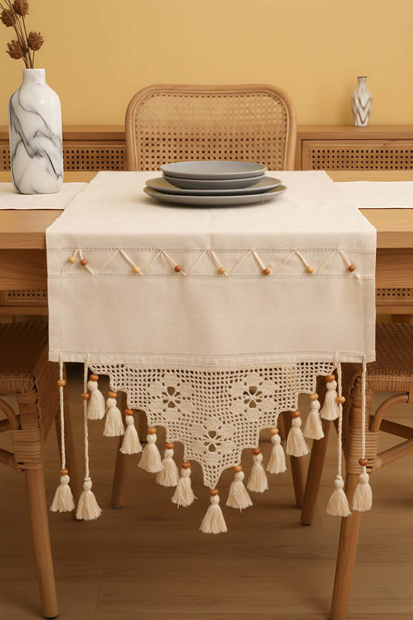 Lace Embroidered Beaded Runner 50x130 cm