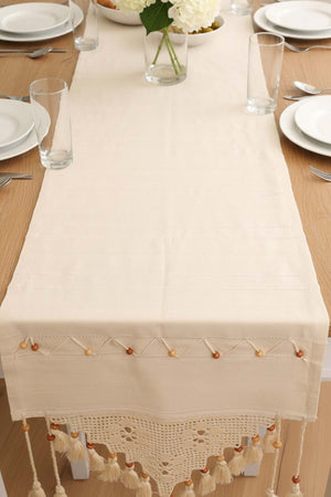 Lace Embroidered Beaded Runner 50x130 cm
