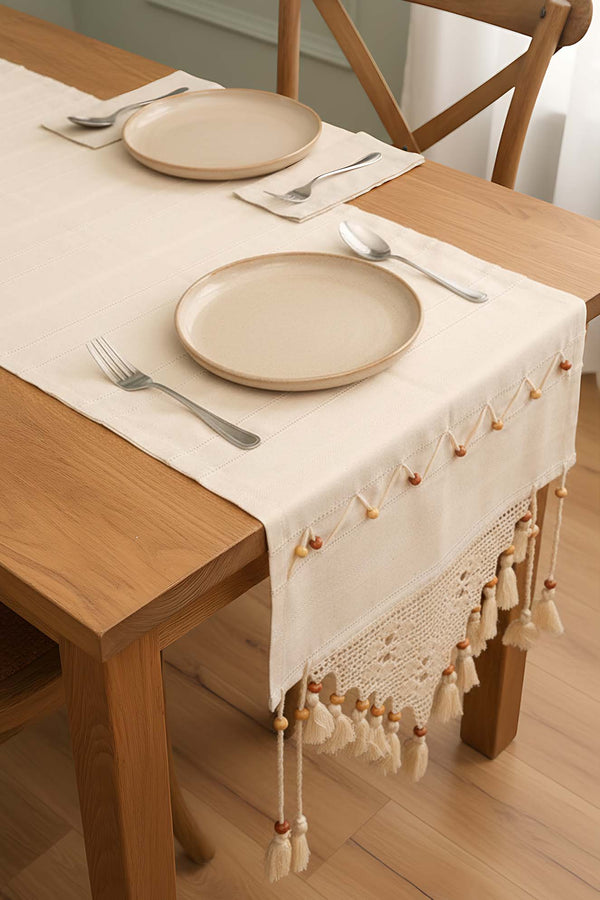 Lace Embroidered Beaded Runner 50x130 cm