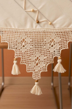 Beaded Guipure Lace Square Runner 90x90 cm