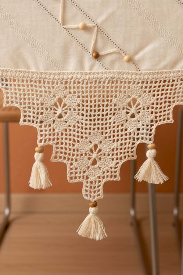 Beaded Guipure Lace Square Runner 90x90 cm