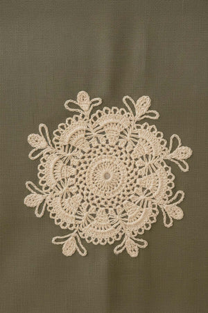 Khaki Lace Motif Runner 50x130 cm