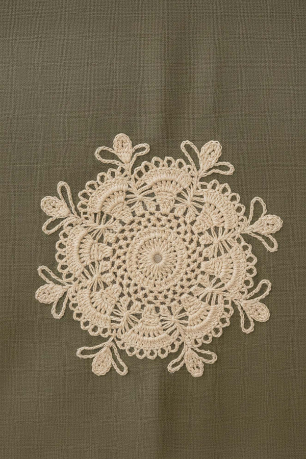 Khaki Lace Motif Runner 50x130 cm