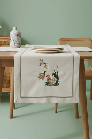 Bird Embroidered Runner 50x130 cm