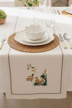 Bird Embroidered Runner 50x130 cm