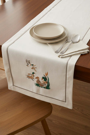 Bird Embroidered Runner 50x130 cm