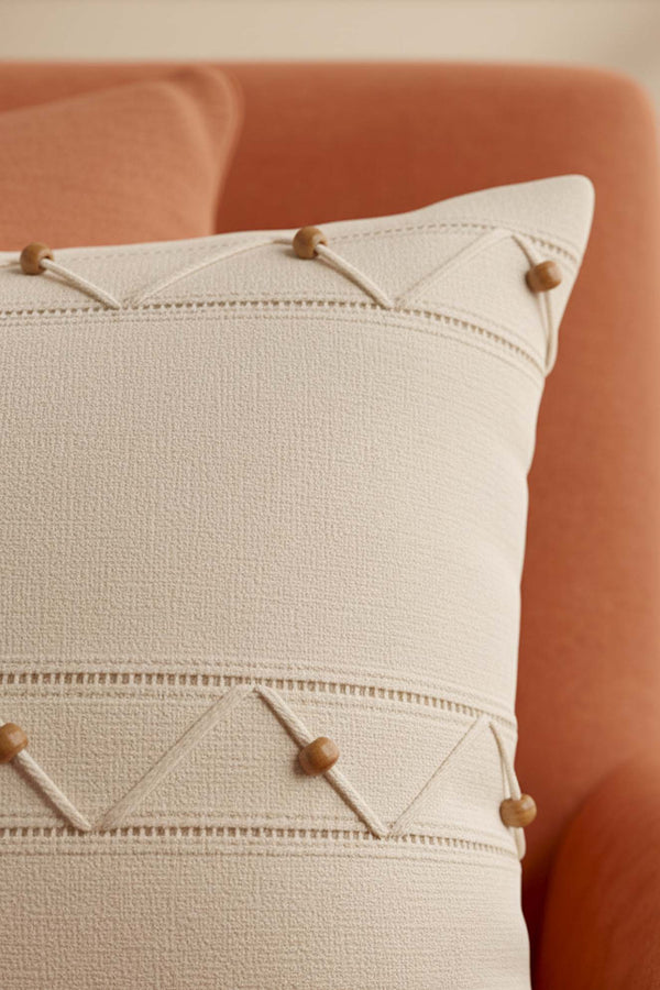 Zigzag Beaded Decorative Cushion Cover