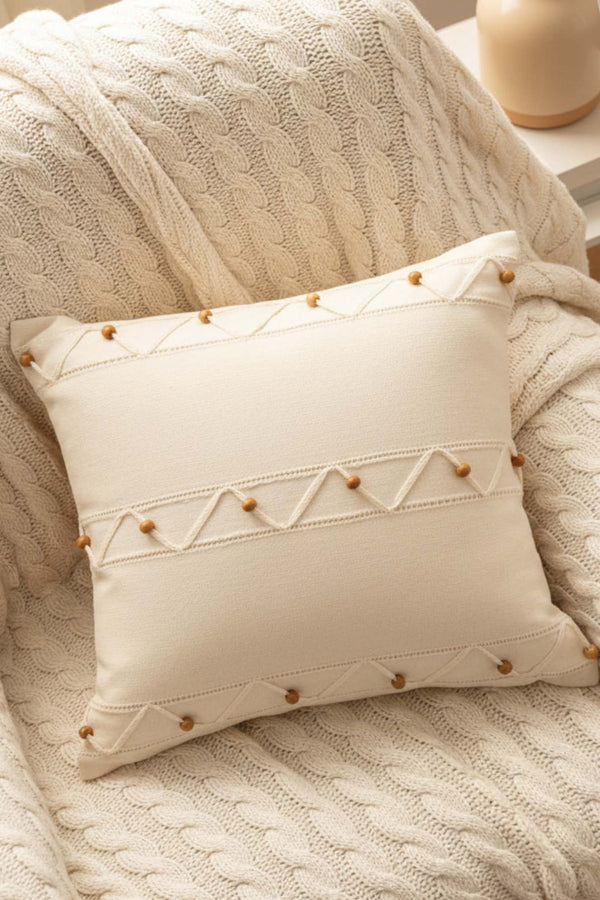 Zigzag Beaded Decorative Cushion Cover