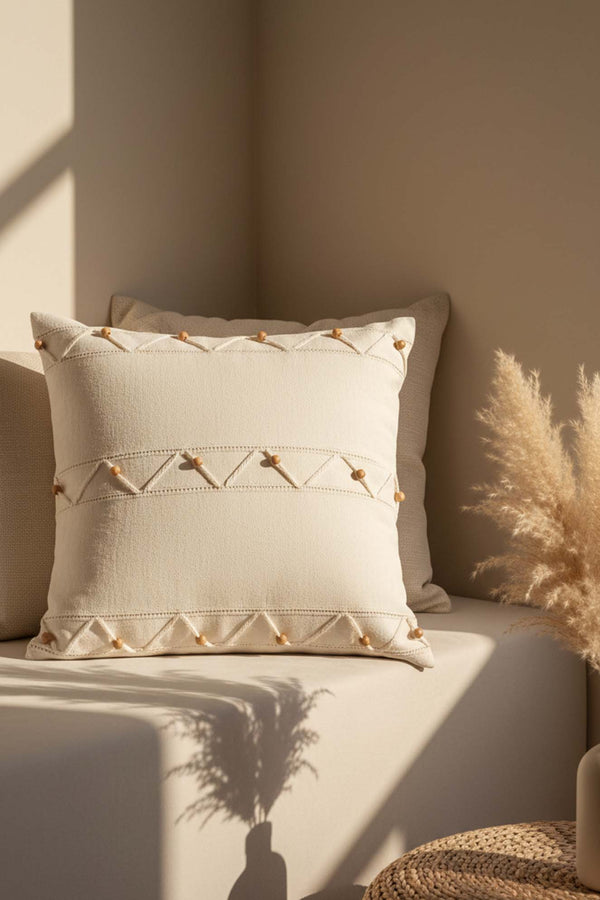 Zigzag Beaded Decorative Cushion Cover