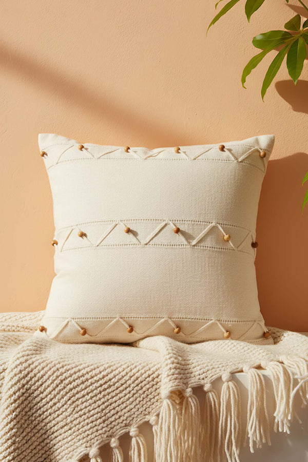 Zigzag Beaded Decorative Cushion Cover