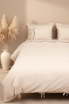 Pelias Linen Double Duvet Cover Set - 6-Piece Dowry Set