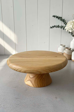 Wooden Chestnut Wood Serving Stand with Wooden Legs, Presentation Tray, 30 cm