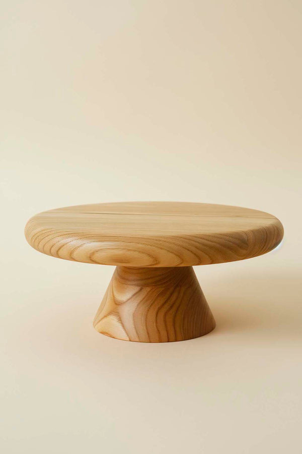 Wooden Chestnut Wood Serving Stand with Wooden Legs, Presentation Tray, 30 cm