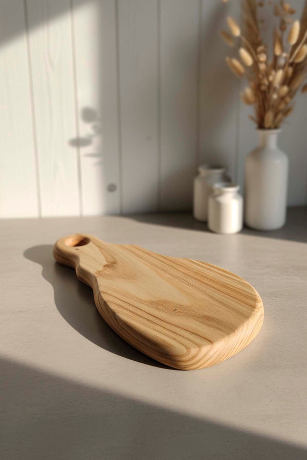 Wooden Amorphous Chestnut Serving Board, Presentation Stand
