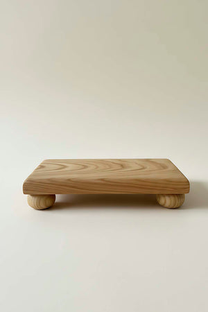 Wooden 4-legged Rectangular Chestnut Wood Presentation Stand, Serving Tray