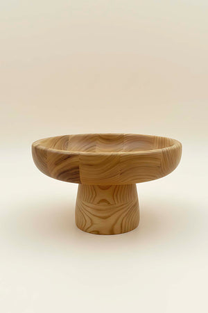 Wooden Serving Bowl with Stand, Chestnut Wood, Serving Tray